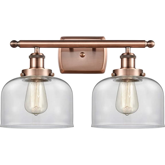 Innovations 916-2W-AC-G72-LED Large Bell 2 Light Bath Vanity Light part of the Ballston Collection, Antique Copper