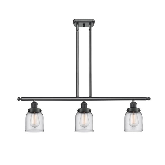 Innovations 916-3I-BK-G52-LED Small Bell 3 Light Island Light part of the Ballston Collection, Matte Black