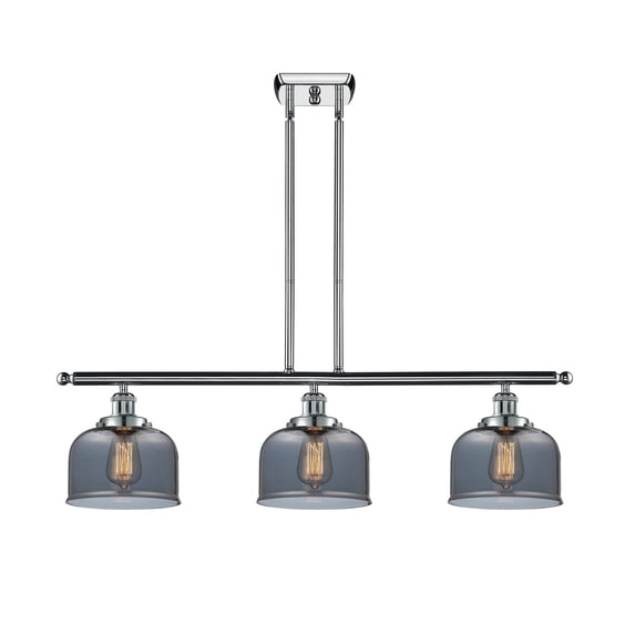 916-3I-PC-G73-LED-Innovations Lighting-Large Bell-10.5W 3 LED Island in Industrial Style-36 Inches Wide by 11 Inches High Polished Chrome Finish