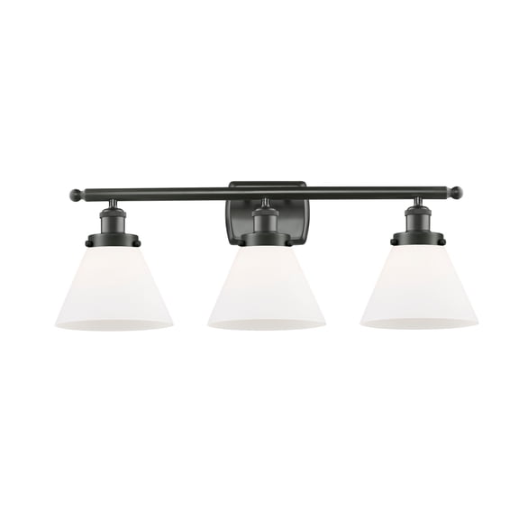916-3W-OB-G41-LED-Innovations Lighting-Large Cone-10.5W 3 LED Bath Vanity in Industrial Style-26 Inches Wide by 13 Inches High   Oil Rubbed Bronze