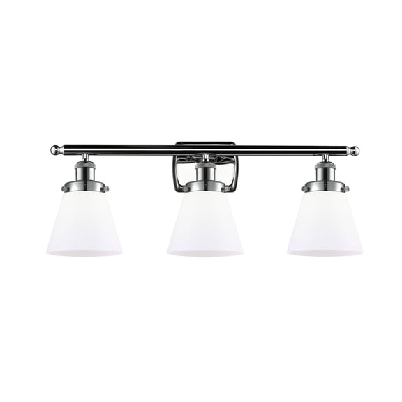 916-3W-PC-G61-LED-Innovations Lighting-Small Cone-10.5W 3 LED Bath Vanity in Industrial Style-26 Inches Wide by 11 Inches High Polished Chrome