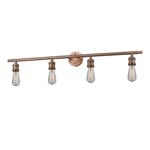 Innovations Bare Bulb 4 Light Bathroom Fixture - Antique Copper - 215-AC