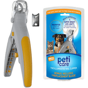 Innovations LED Light Pet Nail Clipper- Great for Trimming Cats & Dogs Nails & Claws, 5X Magnification That Doubles as a Nail Trapper, Quick-Clip, Steal Blades with REPLACMENT BLADES