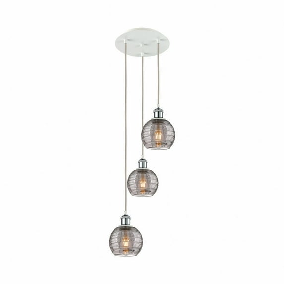 Innovations Lighting 113B-3P 25 12 Athens Deco Swirl Pendant Athens Deco Swirl 3 Light 12"