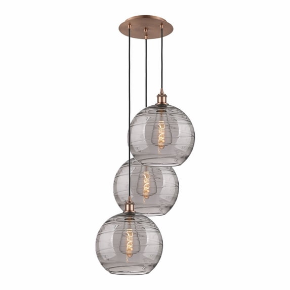 Innovations Lighting - Athens Deco Swirl - 3 Light Cord Hung Multi Pendant In