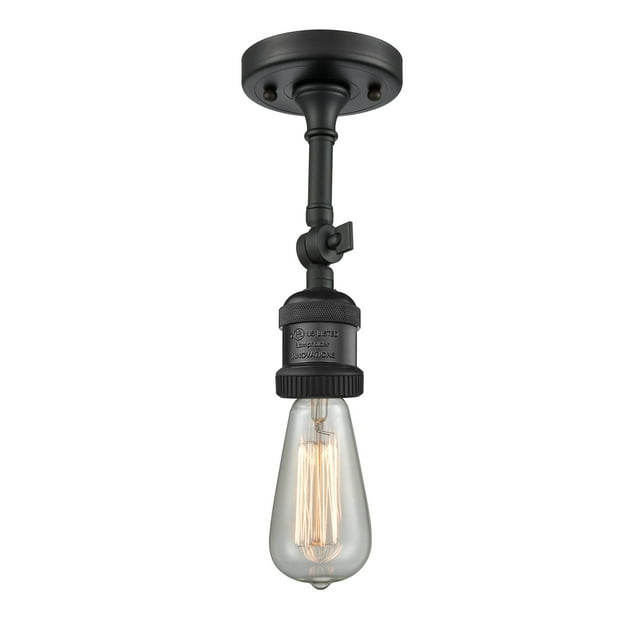Innovations Lighting 200Nh-F Bare Bulb 1 Light 5" Wide Semi-Flush Ceiling Fixture - Black
