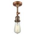 thumbnail image 1 of Innovations 1-LT Bare Bulb 4.5" Semi-Flush Mount - Antique Copper - 200NH-F-AC, 1 of 1
