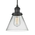 thumbnail image 1 of Innovations Lighting 201C-BK-G42 Large Cone-1 Light Mini Pendant in Industrial Style-8 Inches Wide by 10 Inches High   Matte Black Finish with Clear Glass, 1 of 6