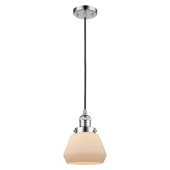 Innovations Lighting 201C-PC-G171 Fulton 7" Wide Mini Pendant - White