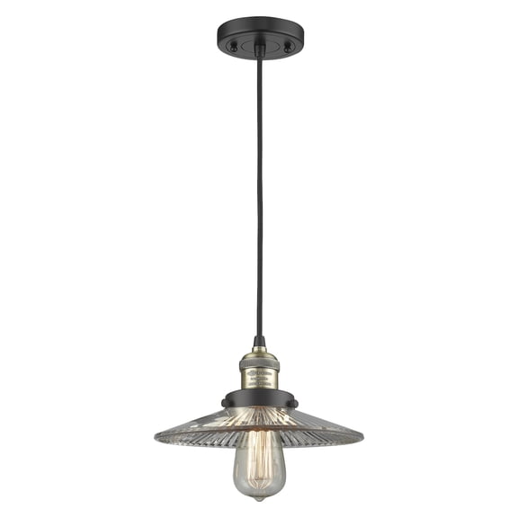 Innovations Lighting 201C Halophane Halophane 9" Wide Mini Pendant - Black