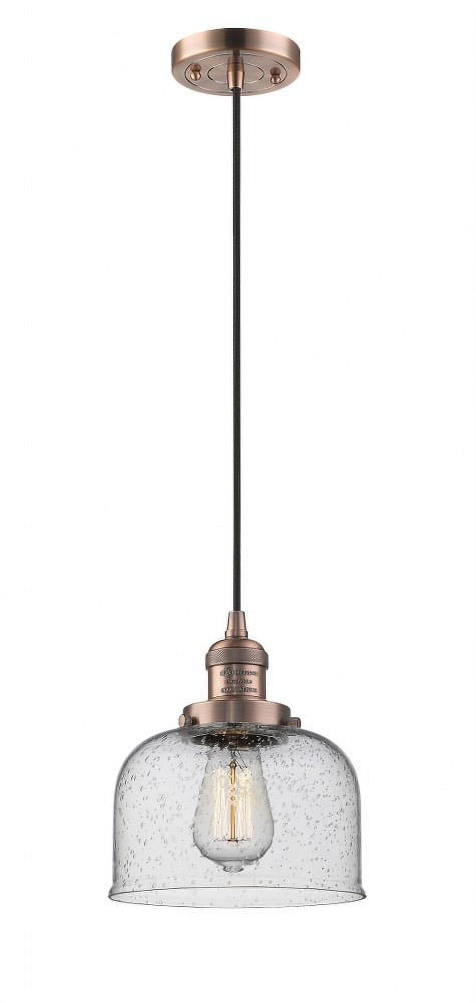 Antique Copper Mini Pendant with Glass Bowl Shade