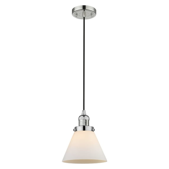 Innovations Lighting 201C-PN-G41 Large Cone 8" Wide Mini Pendant - White