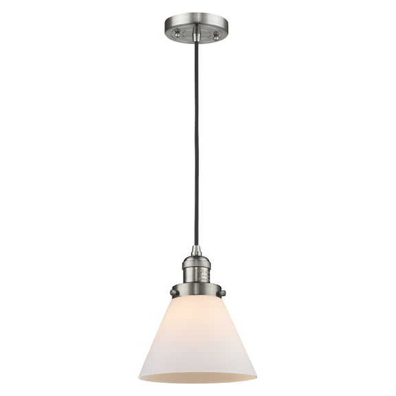 Innovations Lighting 201C-SN-G41 Large Cone 8" Wide Mini Pendant - White