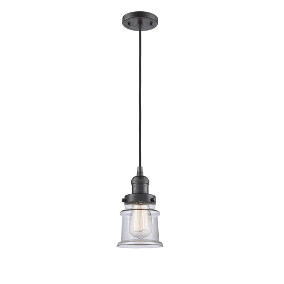 Innovations Lighting 201C-OB-G182S-LED Small Canton-3.5W 1 LED Mini Pendant in Industrial Style-6 Inches Wide by 10 Inches High Oil Rubbed Bronze Finish with Clear Glass