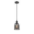 thumbnail image 1 of Innovations Lighting 201C-OB-G53-LED Small Bell-3.5W 1 LED Mini Pendant in Traditional Style-5 Inches Wide by 10 Inches High   Oil Rubbed Bronze Finish with Plated Smoke Glass, 1 of 1