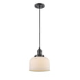 thumbnail image 1 of Innovations Lighting 201C-OB-G71 One Light Large Bell Cord Pendant-8 Inches Wide by 10 Inches High   Oiled Rubbed Bronze Finish with Matte White Cased Glass, 1 of 2
