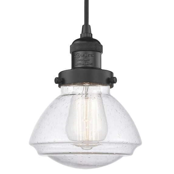 Innovations Lighting 201C-BK-G324 Olean 7" Wide Mini Cord Hung Pendant - Black