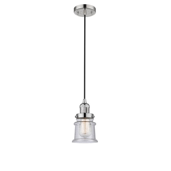 Innovations Lighting 201C-PN-G184S-LED Small Canton-3.5W 1 LED Mini Pendant in Industrial Style-6 Inches Wide by 10 Inches High Polished Nickel Finish with Seedy Glass