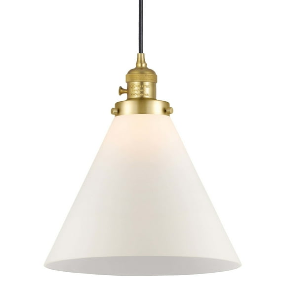 Innovations Lighting 201Csw-14-12 Cone Pendant Cone 12" Wide Pendant - Satin Gold / Matte