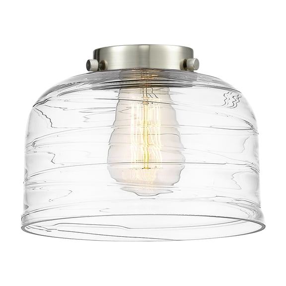 Innovations Lighting 201F-BB-G713 Bell 8" Wide Semi-Flush Ceiling Fixture - Brushed Brass
