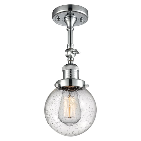 Innovations Lighting 201F-PC-G204-6 Beacon 1 Light 6" Wide Semi-Flush Ceiling Fixture -