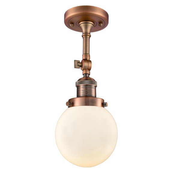Innovations Lighting 201F-AC-G201-6 Beacon 1 Light 6" Wide Semi-Flush Ceiling Fixture -