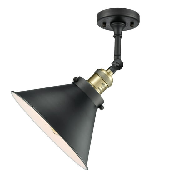Innovations Lighting 201F-BAB-M10-BK Briarcliff 1 Light 10" Wide Semi-Flush Ceiling