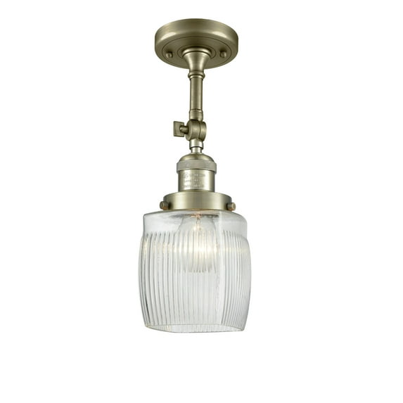Innovations Lighting 201F Colton Colton 1 Light 6" Wide Semi-Flush Ceiling Fixture - Brass