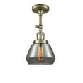 thumbnail image 1 of Innovations Lighting 201F Fulton Fulton 1 Light 7" Wide Semi-Flush Ceiling Fixture - Brass, 1 of 2