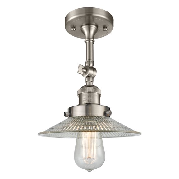 Innovations Lighting 201F-SN-G2 Halophane 1 Light 9" Wide Convertible Semi-Flush Ceiling