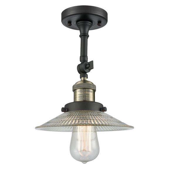 Innovations Lighting 201F Halophane Halophane 1 Light 9" Wide Convertible Semi-Flush