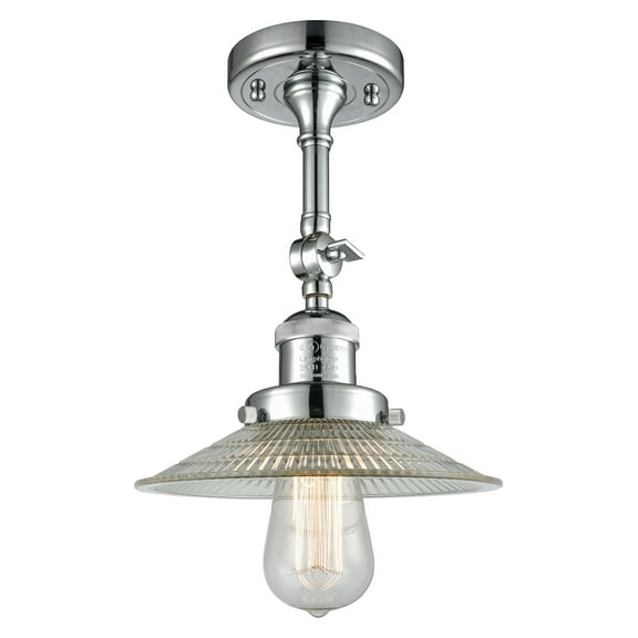 Innovations Lighting 201F Halophane Halophane 1 Light 9" Wide Convertible Semi-Flush