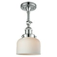 thumbnail image 1 of Innovations Lighting 201F Large Bell Large Bell 8" Wide Semi-Flush Ceiling Fixture - White, 1 of 7