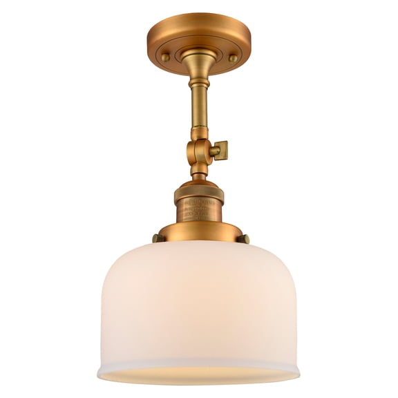 Innovations Lighting 201F Large Bell Large Bell 8" Wide Semi-Flush Ceiling Fixture - White