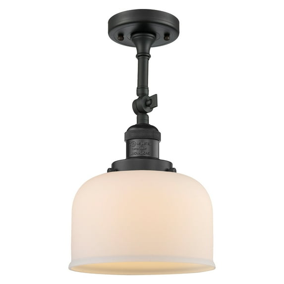 Innovations Lighting 201F Large Bell Large Bell 8" Wide Semi-Flush Ceiling Fixture - White