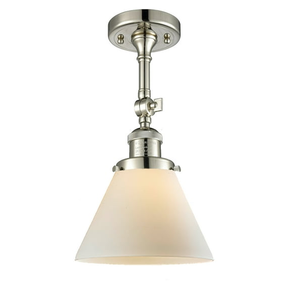 innovations lighting 201f large cone single light 7-3/4" wide semi-flush ceiling