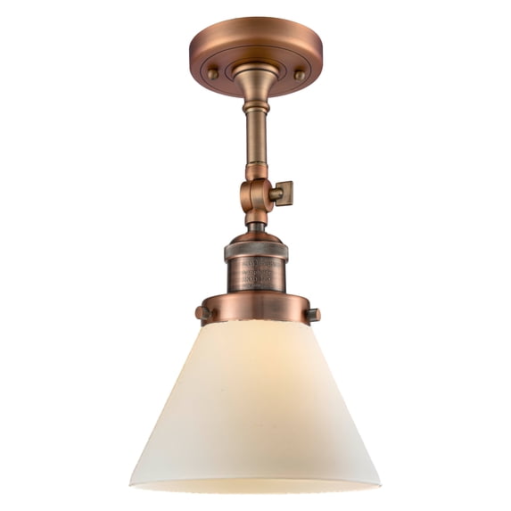 innovations lighting 201f large cone 1-light 7-3/4" wide semi-flush ceiling fixture