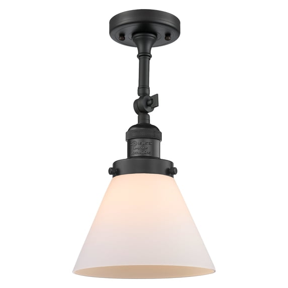 Innovations Lighting 201F-BK-G41 Large Cone 1 Light 8" Wide Semi-Flush Ceiling Fixture -