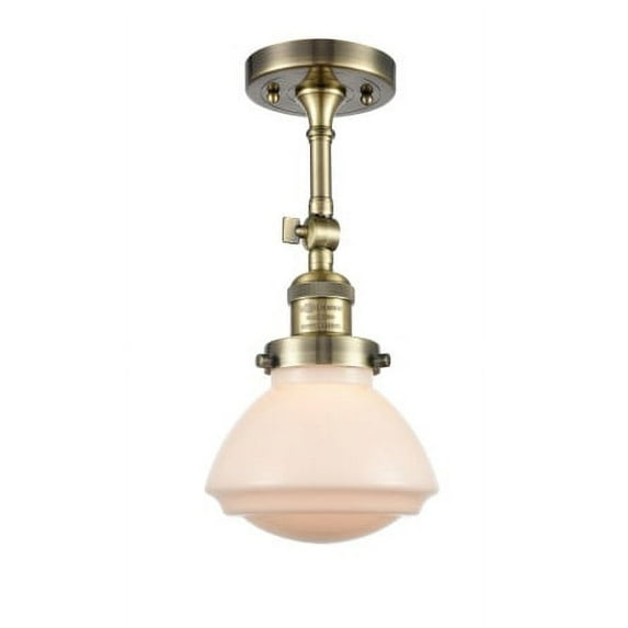 Innovations Lighting 201F-AB-G321 Olean 7" Wide Convertible Semi-Flush Ceiling Fixture /
