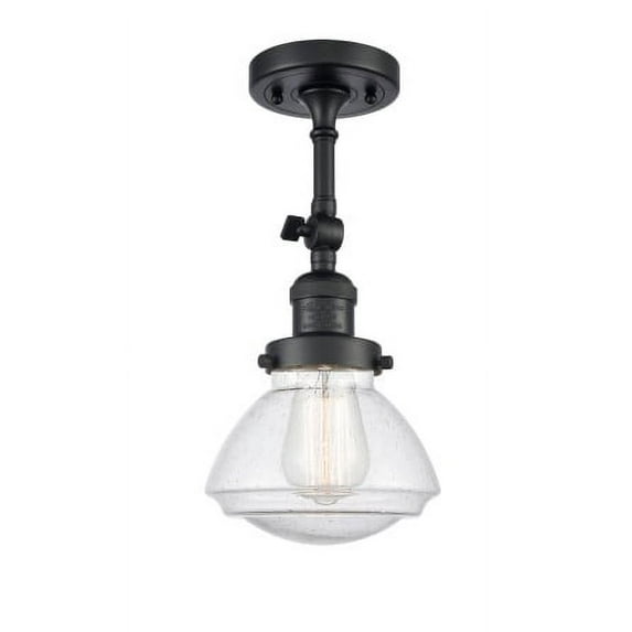 Innovations Lighting 201F-BK-G324 Olean 7" Wide Convertible Semi-Flush Ceiling Fixture /