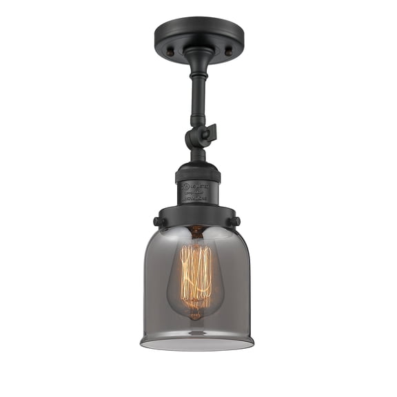 Innovations Lighting 201F-BK-G53 Small Bell 1 Light 5" Wide Semi-Flush Ceiling Fixture -