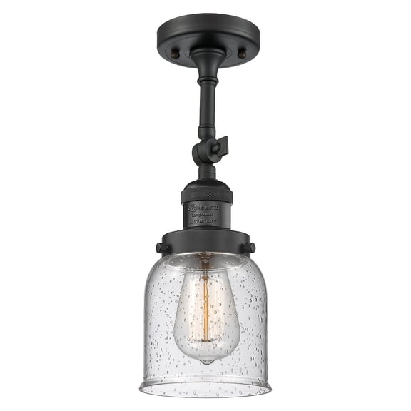 Innovations Lighting 201F-BK-G54 Small Bell 1 Light 5" Wide Semi-Flush Ceiling Fixture -