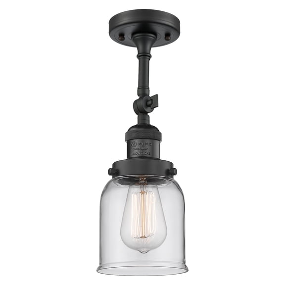 Innovations Lighting 201F-BK-G52 Small Bell 1 Light 5" Wide Semi-Flush Ceiling Fixture -