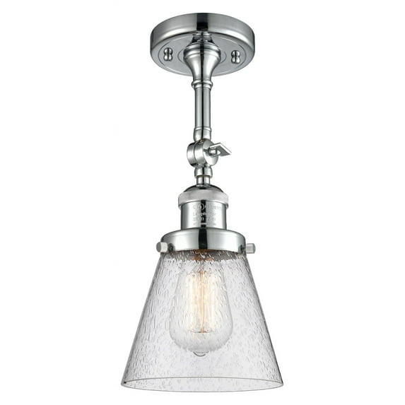 Innovations Lighting 201F Small Cone Small Cone 1 Light 6" Wide Semi-Flush Ceiling Fixture