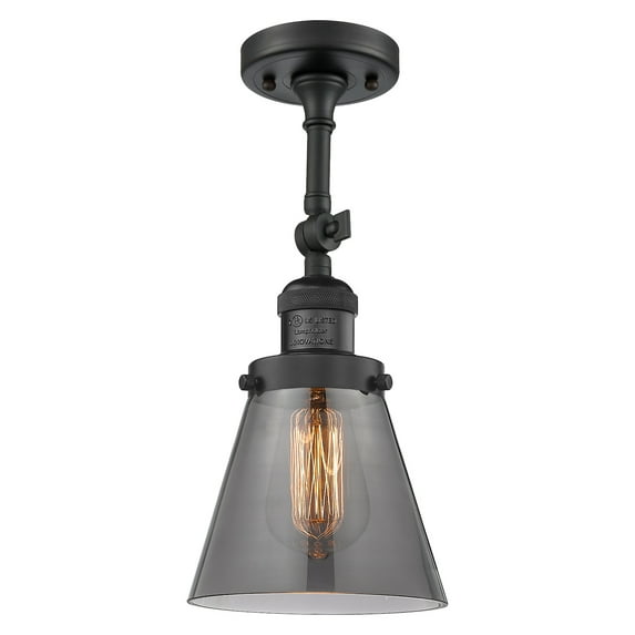 Innovations Lighting 201F-BK-G63 Small Cone 1 Light 6" Wide Semi-Flush Ceiling Fixture -