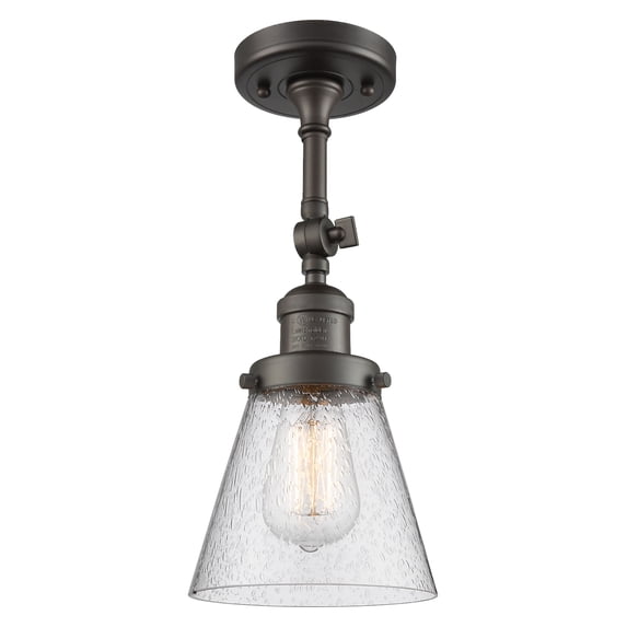 Innovations Lighting 201F-OB-G64 Small Cone 1 Light 6" Wide Semi-Flush Ceiling Fixture -