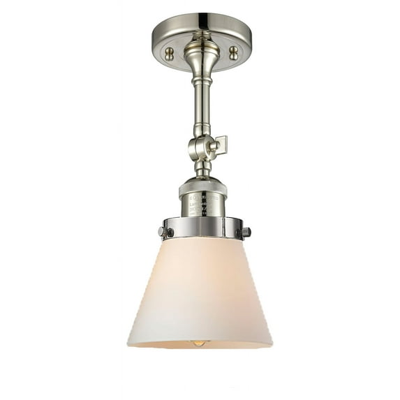 Innovations Lighting 201F Small Cone Small Cone 1 Light 6" Wide Semi-Flush Ceiling Fixture