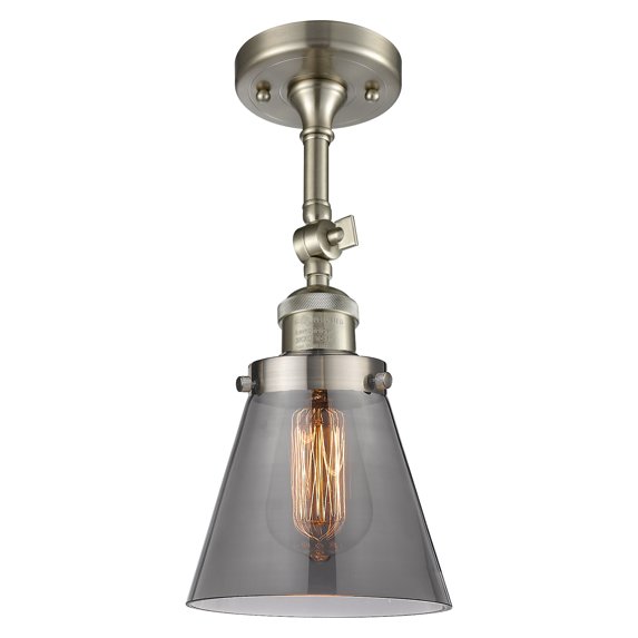 Innovations Lighting 201F-SN-G63 Small Cone 1 Light 6" Wide Semi-Flush Ceiling Fixture -