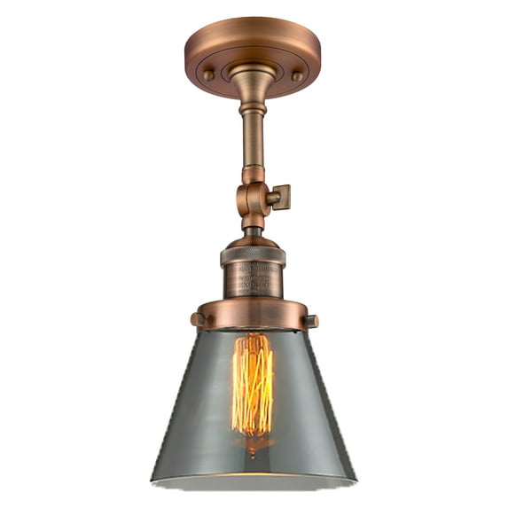 Innovations Lighting 201F-AC-G63 Small Cone 1 Light 6" Wide Semi-Flush Ceiling Fixture -