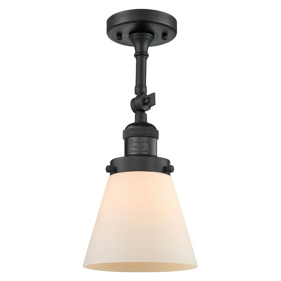 Innovations Lighting 201F-BK-G61 Small Cone 1 Light 6" Wide Semi-Flush Ceiling Fixture -